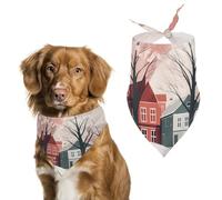 Houses Next to Each Other Bandana pour chien Triangle Écharpe lavable en polyester Bavoirs pour chien mignon Bandana pour chiens de moyenne et grande taille Chiots et chats