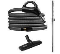 Housevac Kit d'accessoires de nettoyage : un tuyau d'aspiration central de 9 m, un tube télescopique avec clip, une brosse double fonction pour tapis et parquets