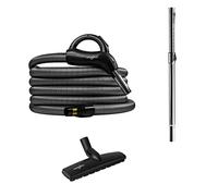 Housevac Kit d'accessoires de nettoyage : un tuyau d'aspiration pour aspirateur central de 7,5 m, un tube télescopique avec clip, une brosse double fonction pour tapis et parquet