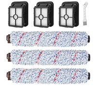 Housevac Lot de 6 pièces de rechange compatibles avec aspirateur Bissell CrossWave, 3 rouleaux de brosse multi-surfaces 1868, 3 filtres à vide 1866, comparé à la pièce 1608683, 160-8683, 1608684