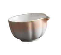 HouseVibe Bol à matcha traditionnel en porcelaine avec bec verseur, capacité de 420 ml, bol de préparation du thé en céramique, design dégradé, orange et blanc