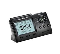 HouseVibe Horloge de prière islamique Azan avec écran LCD numérique multifonction avec direction de la Qibla et calendrier grégorien musulman Athan 15,5 x 9,4 cm - Noir