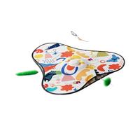 HouseVibe Jouet interactif pour chat avec plumes, 3 modes de jeu, tapis de jeu automatique, 55,9 x 55,9 cm