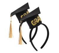HouseVibe Lot de 2 bandeaux de remise de diplôme avec pompon unique pour enterrement de vie de jeune fille Noir