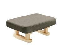 HouseVibe Petit pouf bas avec repose-pieds rembourré avec pieds en bois pour chambre à coucher et salon Couleur café 41 x 30 x 18 cm