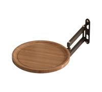 HouseVibe Table d'appoint murale pliante réglable flottante de bureau rond étagère d'angle 30 cm en bois de fer économise de l'espace pour petits appartements
