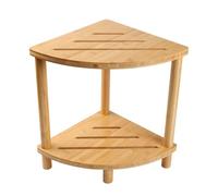 HouseVibe Tabouret de Douche d'angle avec Étagère 2 Niveaux, Banc Multifonction Portable 41.9x30.2x39.9 cm, Repose-Pieds pour Salle de Bain