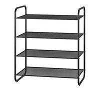 Houseware 3-5 Tier Shoe Rack Storage Black Stackable Small Shoe Rack Stainless Steel Shoe Storage Shelf Organiser, 5030100cm ()