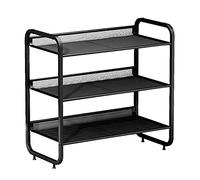Houseware Tour de chaussures multi-couches en métal avec étagères en métal robuste Noir 60 3078 cm