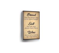 Housewarming Poster Bread Salt Wine | First apartment jitters ease through old hospitality symbols(Framed,16x24inch(40x60cm))