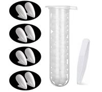 HOUSN 4 Paires Dent de Vampire, Kit de dent de Vampire avec 1 Tube Colle Pellets Adhésif pour Halloween Dentier, Vampire Teeth pour Partie Cosplay de Fête Halloween- 13cm