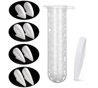 HOUSN 4 Paires Dent de Vampire, Kit de dent de Vampire avec 1 Tube Colle Pellets Adhésif pour Halloween Dentier, Vampire Teeth pour Partie Cosplay de Fête Halloween- 13/15/17/19mm