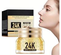 HOUSN Crème Contour des Yeux Anti-Âge 24K À L'Acide Hyaluronique, Creme Contour des Yeux Intense Hydratante pour Anti Cerne, Réduit les Rides et les Poches