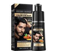 HOUSN Shampoing Colorant Noir 3-In-1 avec Huile d'Argan & Noni, Coloration Cheveux Noir Instantanée en 15 Min, pour Cheveux et Barbe, pour Homme et Femme