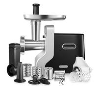 HOUSNAT 5 en1 Multifonctions Hachoir à Viande Électrique Professionnel avec 3 Plaques de Broyage en Acier Inoxydable, 2300WMax Puissance de Verrouillage, pour Saucisse, Kubbe, Légume