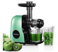 Housnat Extracteur de jus, Slow Juicer Presse à Froid Machine avec moteur silencieux, Nutriments Maximaux - 90% Jus Pureté, Extracteur jus de Fruits et Légumes, Fonction Inverse (Green)