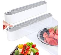 Housolution 2 Pièces Distributeur Film Alimentaire Magnétique, Coupe-Capsules avec Lames Tranchantes, Distributeur Papier Aluminium et Film Pratique, Dérouleur Film Alimentaire pour Cuisine
