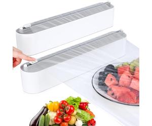 Housolution 2 Pièces Distributeur Film Alimentaire Magnétique, Coupe-Capsules avec Lames Tranchantes, Distributeur Papier Aluminium et Film Pratique, Dérouleur Film Alimentaire pour Cuisine