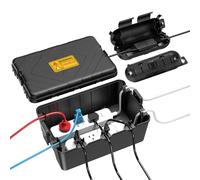 Housolution Boîter Électrique Extérieure Grande avec 2 Petites Couvertures de Sécurité pour Prises, IP54 Anti-Pluie pour Câbles, Boîtier Étanche pour Multiprise, Prise et Lumières de Noël, Noir