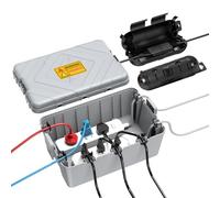 Housolution Boîter Électrique Extérieure Grande avec 2 Petites Couvertures de Sécurité pour Prises, IP54 Anti-Pluie pour Câbles, Boîtier Étanche pour Multiprise, Prise et Lumières de Noël, Gris