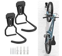 Housolution Lot de 2 Crochets Vélo, Supports de Cintre de Vélo en Fer, Support Mural de Rangement pour Vélos Robuste en Forme de L, Support Vertical de Vélo Pratique pour Maison Garage, Noir