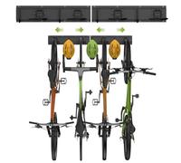 Housolution Support Mural de Rangement pour Vélos 32" vélos Jusqu'à 300lbs | Crochet Mural de Fixation Robustes pour Garage pour 4 Vélos + 3 Casques, Cintres de Vélo en Acier Massif Range