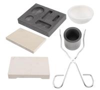 Housoutil 1 Ensemble Kit de Creuset Graphite pour Fonte Métaux Moule à Graphite avec Excellente Conductivité Thermique et Résistance Corrosion pour Bijoux et Soudure