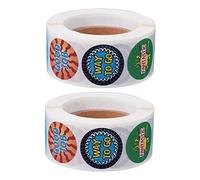 Housoutil 1 Jeu Autocollants De Motivation Stickers Récompenses Colorés Pour Classe Pour Encourager Et Motiver Élèves Autocollants Auto Adhésifs Pour Écoles Et Activités Scolaires 2 Rouleaux