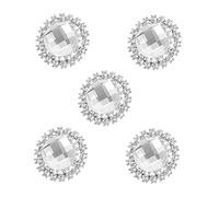 Housoutil 1 Jeu Lot De Boutons Décoratifs Zinc Avec Strass Boutons Élégants Et Résistants Pour Vêtements Et Accessoires Diy Blanc Brillant Forme Ronde 5 Pièces