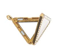 Housoutil 1 pièce Pendentif Photo Triangle Ouvert Alliage avec Strass Bijou DIY Décoration Personnalisable Sans Chaîne