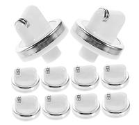 Housoutil 10 Boutons Rotatifs en Plastique Blanc pour Chauffe-Eau à Gaz, Réglage Température Puissance, Accessoires de Remplacement Cuisine et Salle de Bain