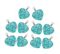 Housoutil 10 Pièces Agate Heart Crystal Pendants Set Multifunctional Tiny Stone Charms For Bracelet And Necklace DIY Jewelry Making Romantic Love Heart Shape Gems