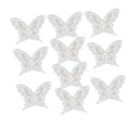 Housoutil 10 Pièces Appliques Dentelle Brodée avec Perles Patches Vêtements Diy pour Robes et Accessoires Décoration pour Mariage