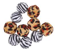 Housoutil 10 Pièces Balle de Jeu Interactive pour Chatons D'intérieur en Coton et PP, Forme Ronde, pour l'exercice et Changer Les Mauvaises Habitudes de Morsure Couleur Aléatoire