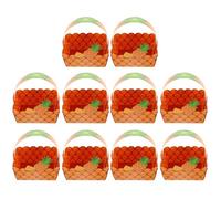 Housoutil 10 Pièces Boîte à Bonbons en Papier Orange D'ananas avec Poignée, Design Fruité Unique, Facile à Placer pour Fêtes Tropicales et Pique-niques en Plein Air