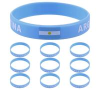 Housoutil 10 Pièces Bracelet Silicone Drapeau National Confortable et Étanche pour Supporters de Football Lors de Matchs Sportifs ou Courses Compétitives