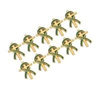 Housoutil 10 Pièces Broches Croix Commémoratives Vertes Épingles Funérailles Chrétiennes pour Invités Accessoires Discrets de Souvenir pour Vêtements Sacs Chapeaux