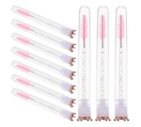 Housoutil 10 Pièces Brosse à Mascara Tube Rose en Plastique avec Forme Couronne Élégante, Accessoire Rechargeable pour Appliquer Mascara, pour Soirées et Pochettes