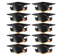 Housoutil 10 Pièces Chapeaux de Remise de Diplôme pour Garçon Fille Noirs avec Élastique Accessoires de Cérémonie pour Maternelle et Cours Préparatoire