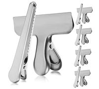 Housoutil 10 pièces Clips de Sac Acier Inoxydable de Moyens Grands pour Alimentaires pour Snacks Reçus et Billets Outils de Rangement et Pratique