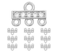 Housoutil 10 Pièces Connecteurs de Collier Multi- Platiné avec Zircon Séparateurs et Fermoirs pour Bracelets et Colliers DIY Accessoires de Bijouterie Élégants et Durables