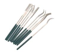 Housoutil 10 Pièces Limes Diamant Mini Formes Variées pour Détails | Ébavurage, Coupe Régulière, Alliage Diamanté, Sculpture sur Bois et Modélisme, Couleur Verte