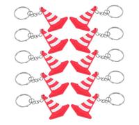 Housoutil 10 pièces Miniature Traffic Cone Keychain Set Construction Theme PVC Road Cone Charms With Strong Hanging Rings And Secure Key Holders For Backpacks Cars And Outdoor Accessories