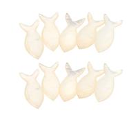 Housoutil 10 Pièces Pendentifs de Collier en Coquillage Beige Forme Poisson, Surface Lisse, Faciles à Ajouter pour Fabrication de Bijoux Soi-même et Loisirs Créatifs