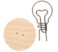 Housoutil 10 Pièces Pinces Photo Multifonctions en Bois et Fer pour Décoration de Bureau, Support Mémo et Porte-Notes Créatif sur Bureau