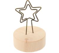 Housoutil 10 Pièces Porte-carte en Bois et Fer Pince Mémo de Table Créative et Délicate pour Fixer Cartes et Photos, Support pour Bureau et Décoration Intérieure
