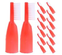 Housoutil 100 Brosses à Dents de Sécurité pour Doigts Rouges Poils Extra Souples pour Gencives Sensibles Manchons Miniatures Jetables Usage en Établissements Pénitentiaires et