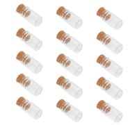 Housoutil 100 Fioles en Verre Transparent 1 ML avec Bouchons en Liège Souple Mini Bocaux Décoratifs pour Rangement Cheveux Créations DIY et Décoration Mariage Noël Lot de 100 Pièces
