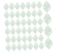 Housoutil 100 Pièces charme de bricolage décoratif Pendentif Charmes petit coloré nombre feuille Charms en verre charmes en vrac breloques pour bracelets à breloques Un verre Green