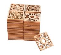 Housoutil 100 Pièces décoration en copeaux de tranches de pour la décoration applique onlay sculptée en inachevé Kaki